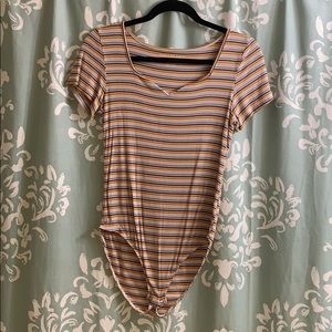 Striped Squareneck Bodysuit